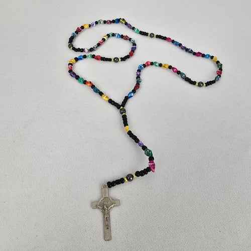 Vintage Shell Beaded Rosary Necklace