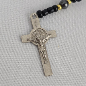 Vintage Shell Beaded Rosary Necklace
