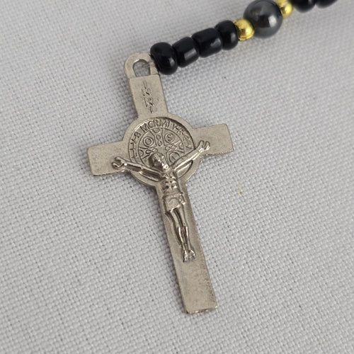 Vintage Shell Beaded Rosary Necklace