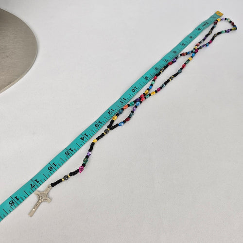 Vintage Shell Beaded Rosary Necklace