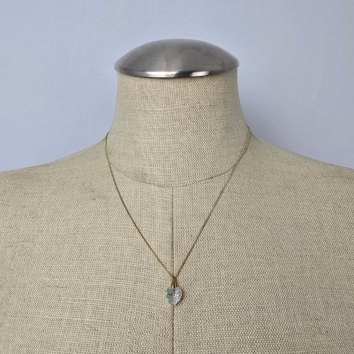Vintage Gold Fill Faceted Crystal Heart Pendant Necklace & Earring Set