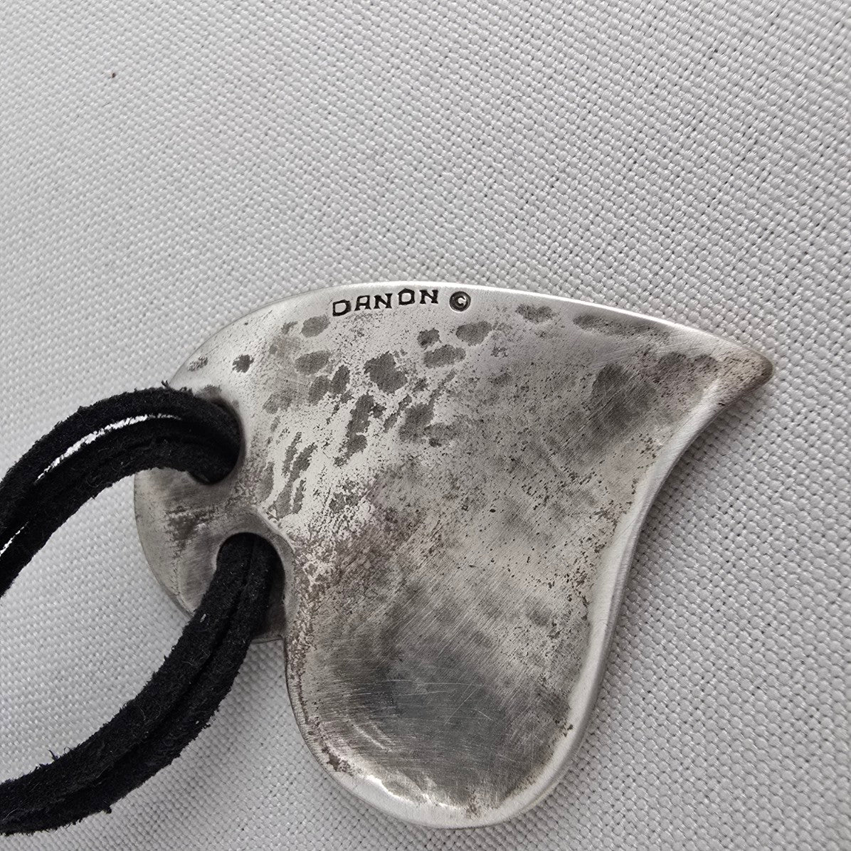 Danon Silver Heart Pendant Leather Cord Necklace
