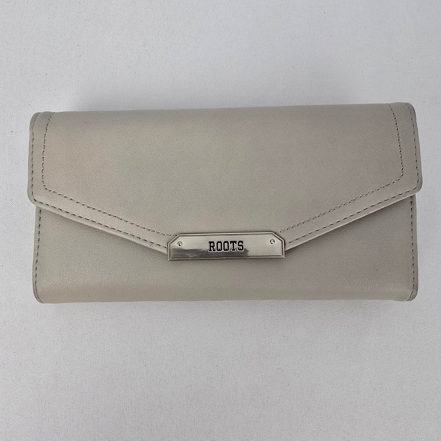 Roots Grey Fold Over Wallet