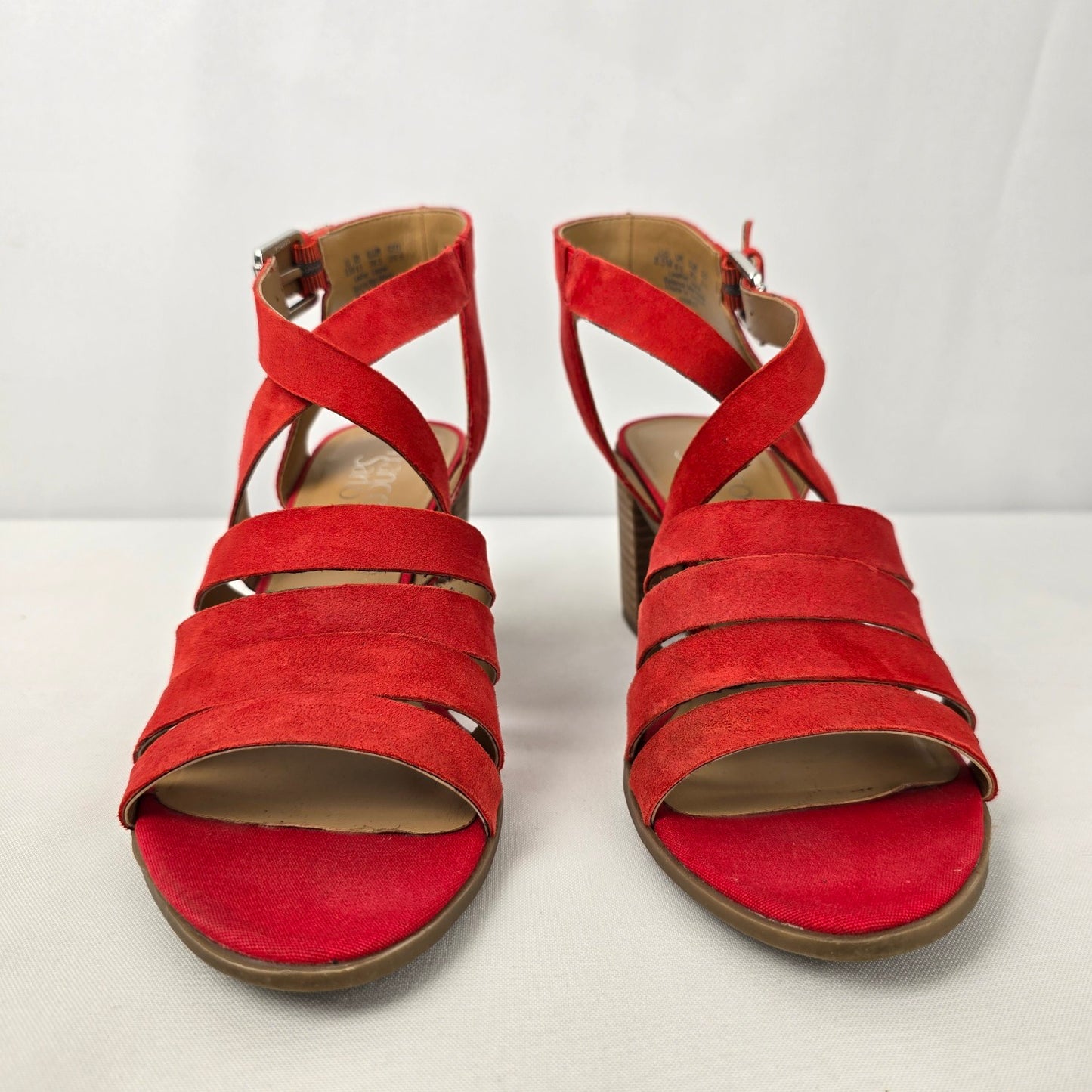 Franco Sarto Pink Block Heel Sandals Size 8.5