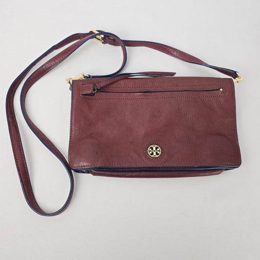Tory Burch Burgundy Leather Crossbody Purse