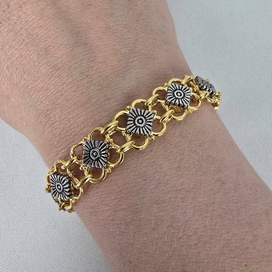 Vintage Gold & Silver Chain Link Bracelet