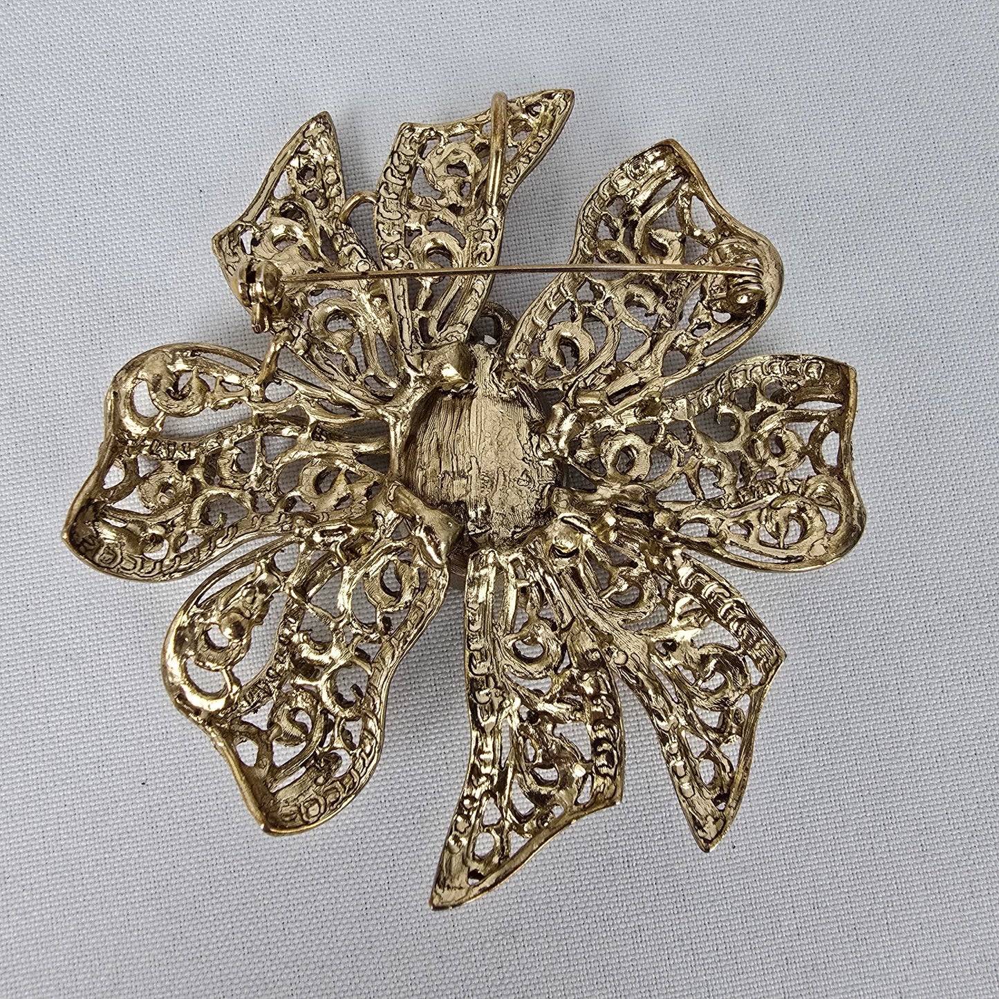 Purple Flower Crystal Oversize Brooch