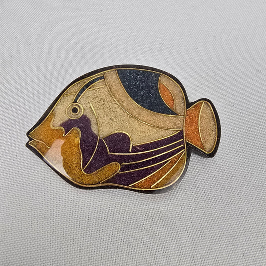 Vintage Resin Fish Brooch