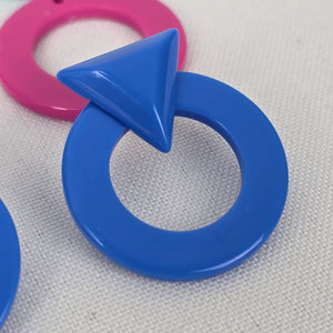 Vintage 80s Colorful Earrings
