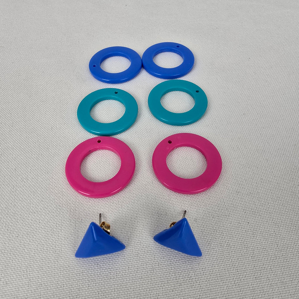 Vintage 80s Colorful Earrings