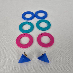 Vintage 80s Colorful Earrings