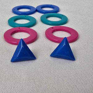 Vintage 80s Colorful Earrings