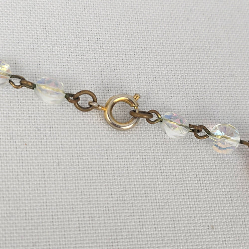 Vintage Cut Crystal Topaz Beaded Collar Necklace