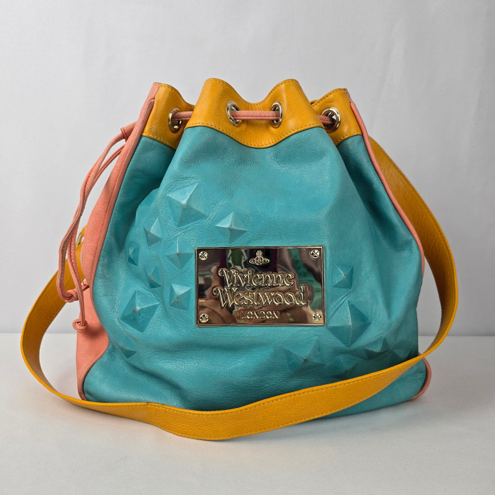 Vivian Westwood Blue & Yellow Leather Purse