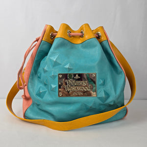 Vivian Westwood Blue & Yellow Leather Purse