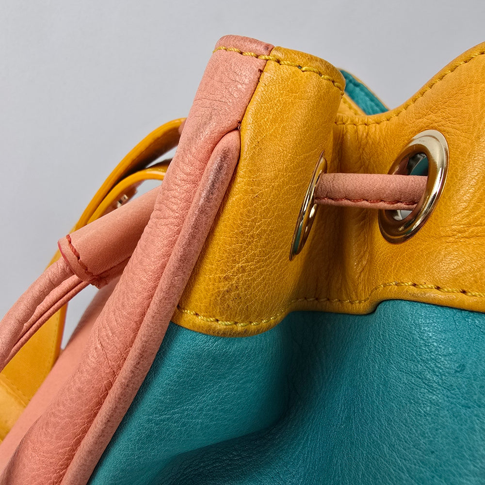 Vivian Westwood Blue & Yellow Leather Purse