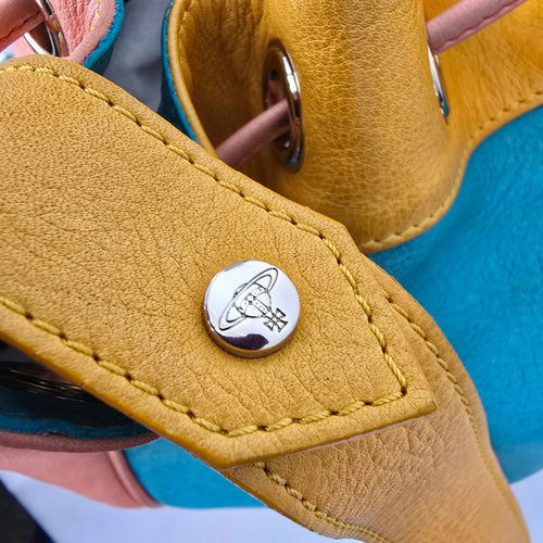 Vivian Westwood Blue & Yellow Leather Purse
