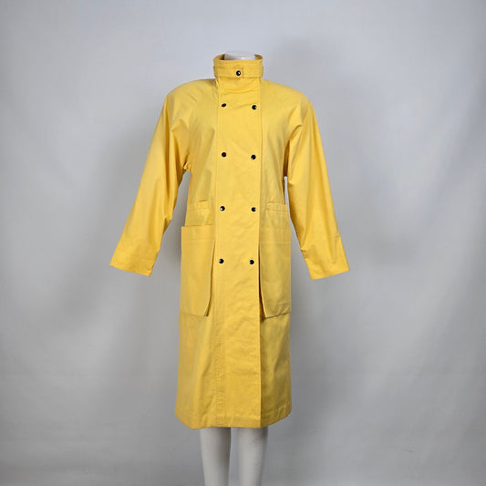 Vintage Sports Crest Utex Yellow Snap Front Rain Jacket Size S/M