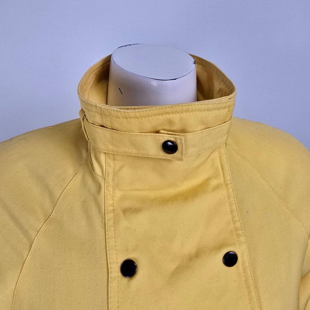 Vintage Sports Crest Utex Yellow Snap Front Rain Jacket Size S/M
