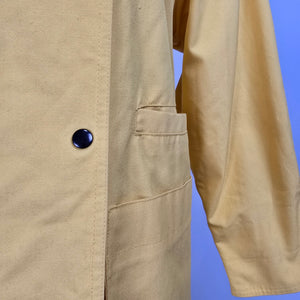 Vintage Sports Crest Utex Yellow Snap Front Rain Jacket Size S/M