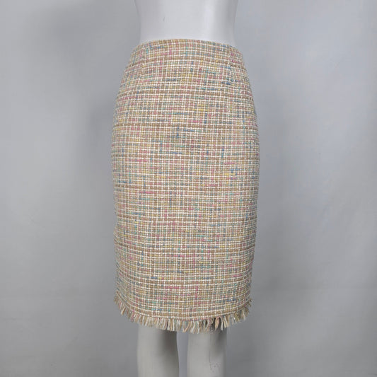 Pink Tweed Knee Length Skirt Size 4