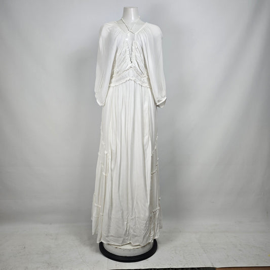 Free People White Boho Wedding Dress Maxi Dress Size M