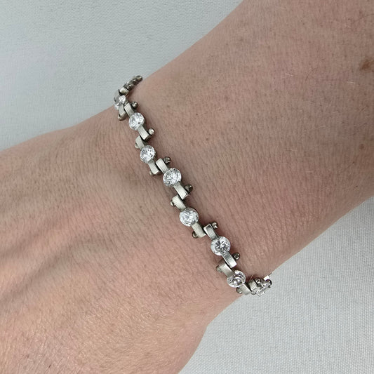 925 Sterling Silver CZ Tennis Bracelet