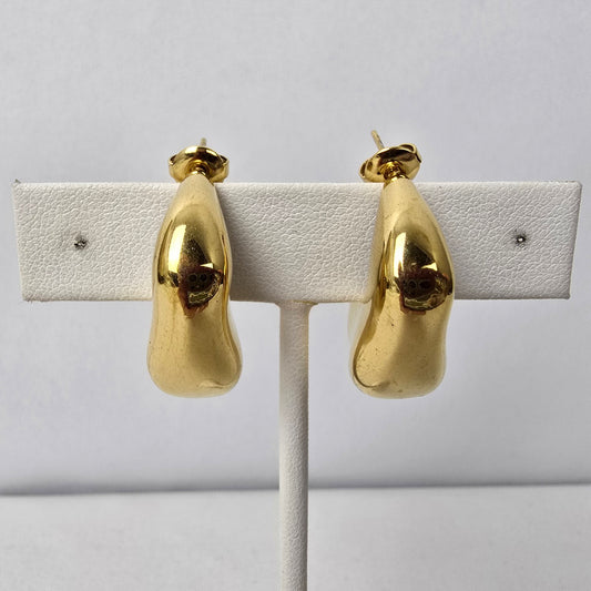 Gold Tone Chunky Hoop Earrings