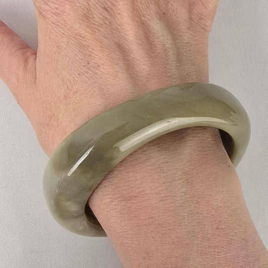 Brown Marbled Resin Bangle Bracelet