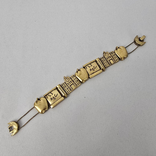 Gold Tone Teacher Charm Bracelet