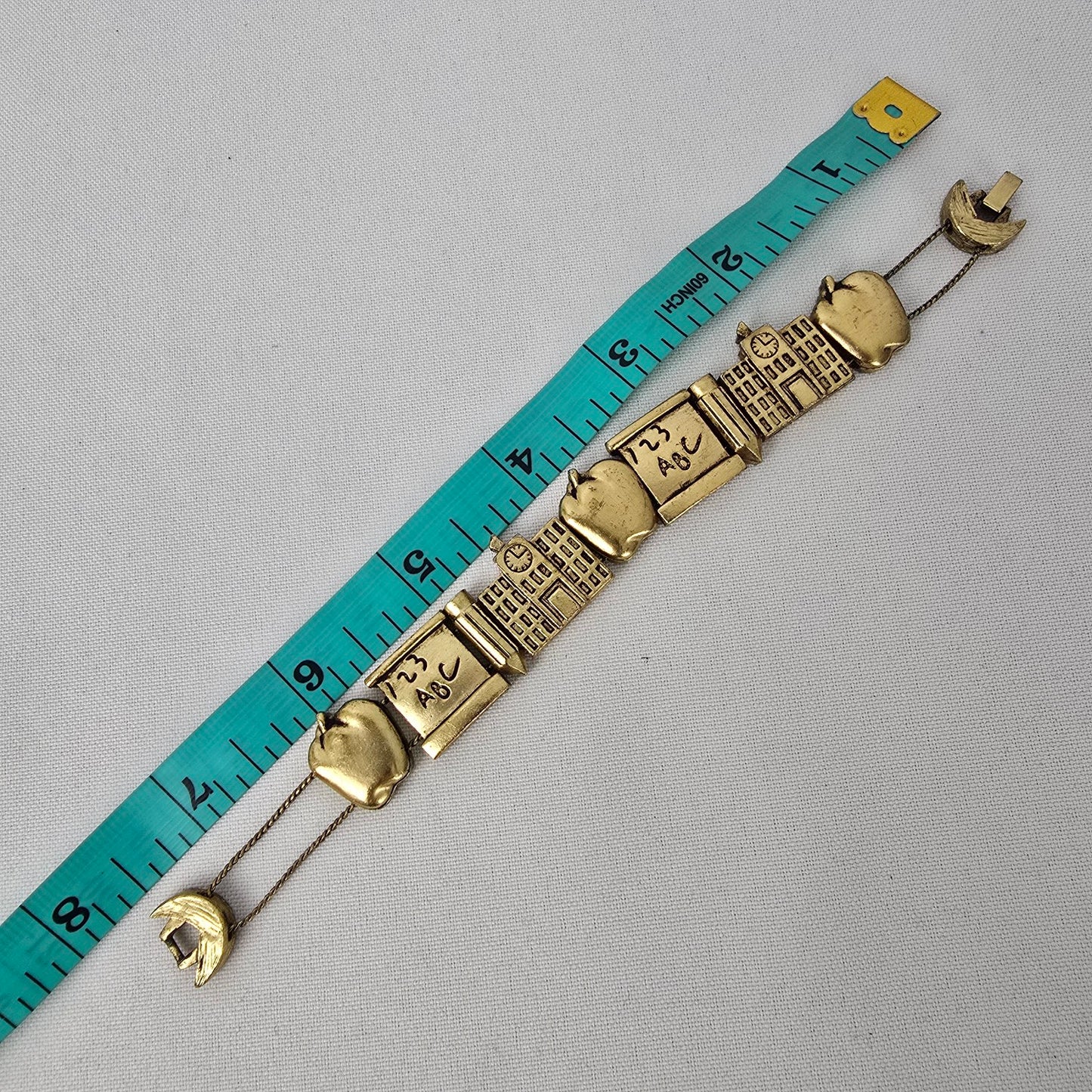 Gold Tone Teacher Charm Bracelet