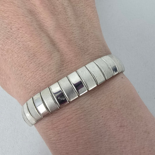 Vintage Silver Tone Metal Link Bracelet