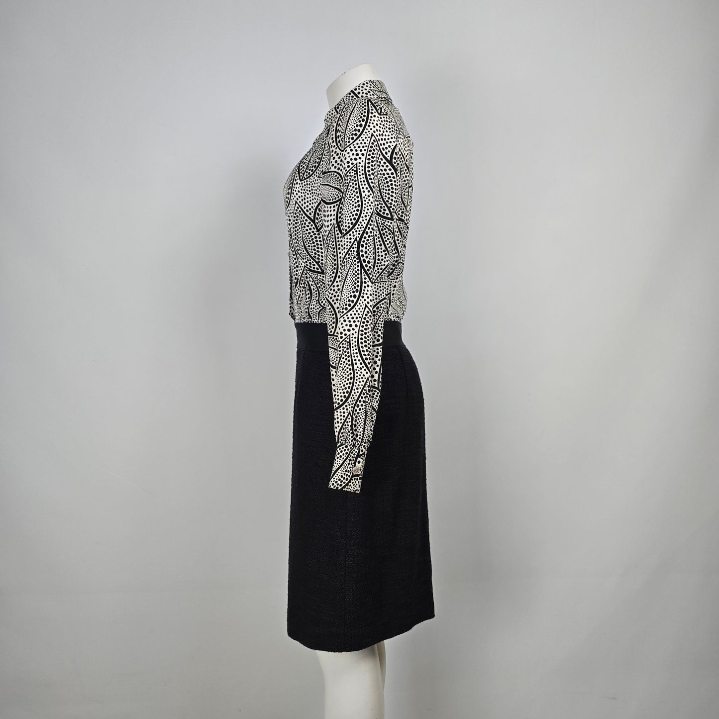 Tory Burch Black Silk Tweed Skirt Dress Size 8
