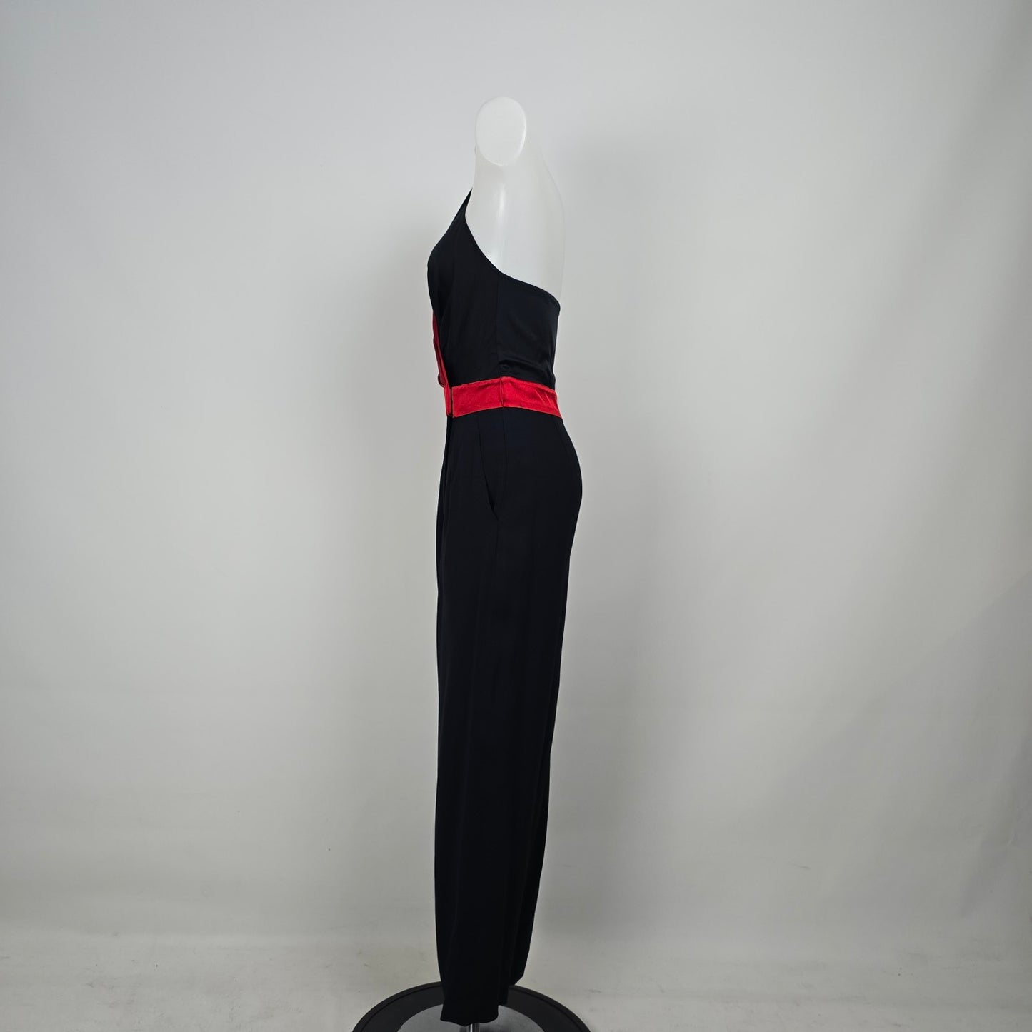 Diane Von Furstenberg Red & Navy Halter Neck Jumpsuit Size 0