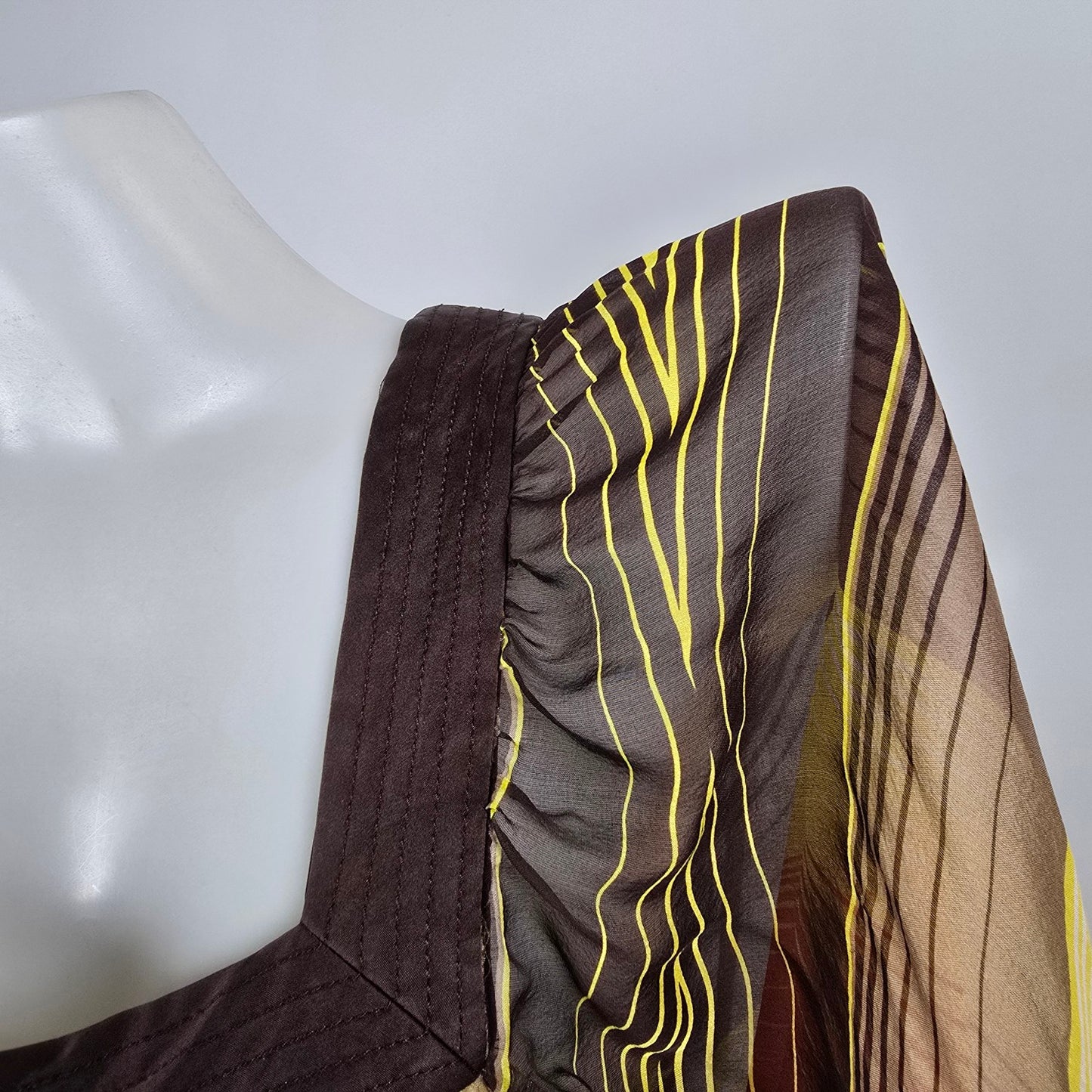 Bebe Orange & Brown Silk Kaftan Dress Size XS