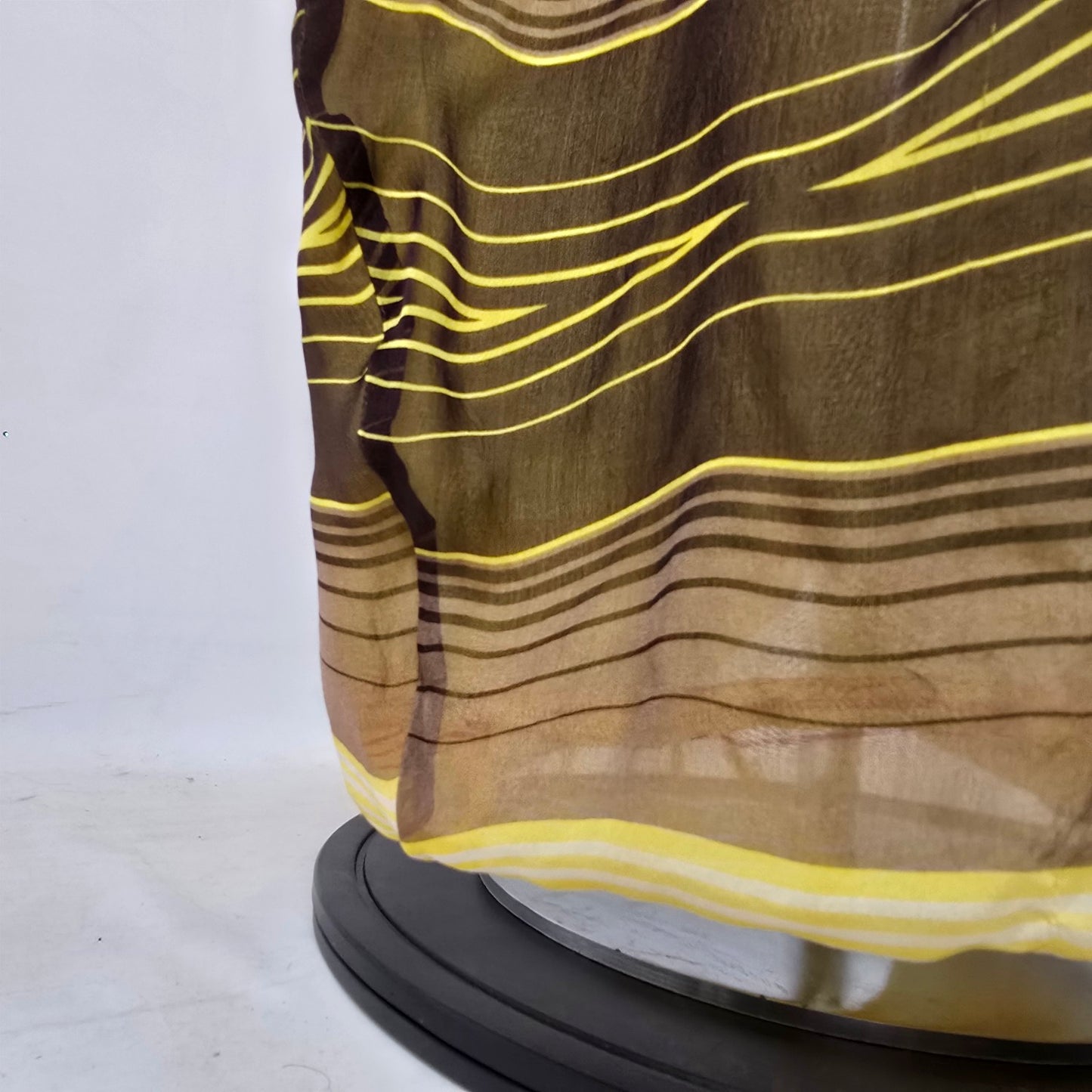 Bebe Orange & Brown Silk Kaftan Dress Size XS