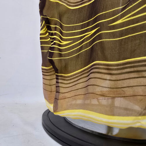 Bebe Orange & Brown Silk Kaftan Dress Size XS