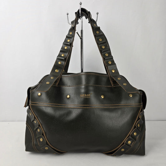 Matt & Nat Brown Studded Vegan Satchel Purse