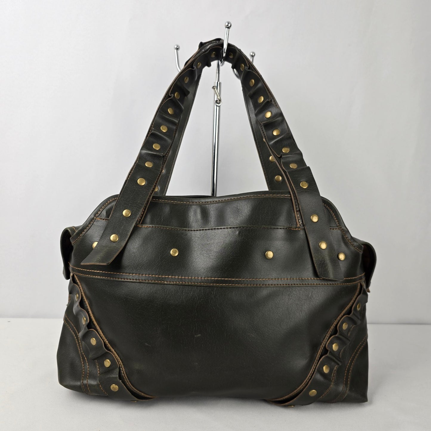 Matt & Nat Brown Studded Vegan Satchel Purse