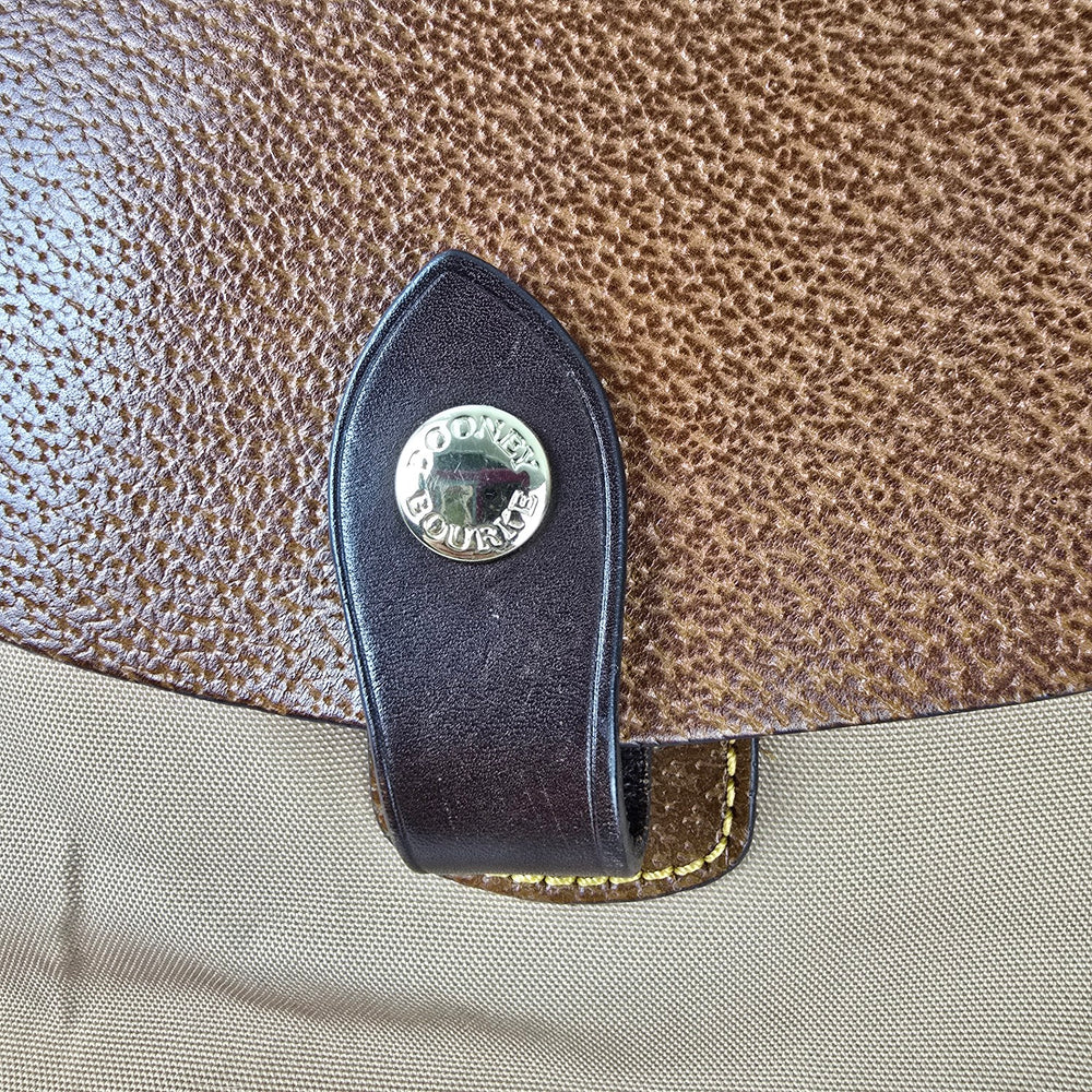Dooney & Bourke Brown Nylon Leather Trim Tote Purse