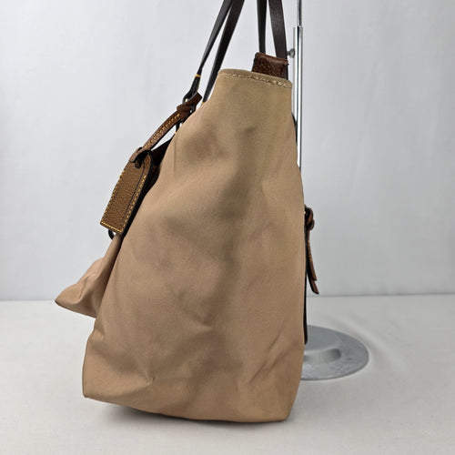 Dooney & Bourke Brown Nylon Leather Trim Tote Purse