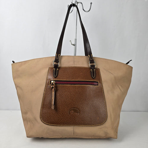 Dooney & Bourke Brown Nylon Leather Trim Tote Purse