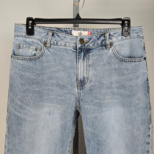 Cabi Jeans 100% bf Light Wash Distressed Denim Jeans Size 10