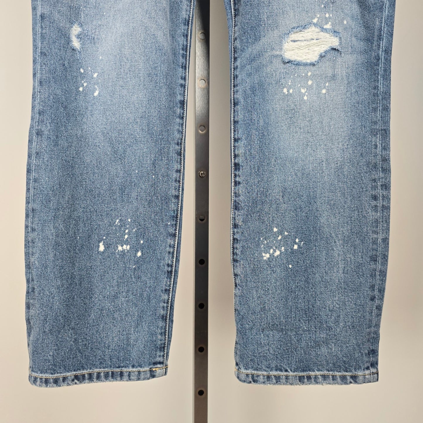 Cabi Jeans 100% bf Straight Leg Paint Splatter Denim Jeans Size