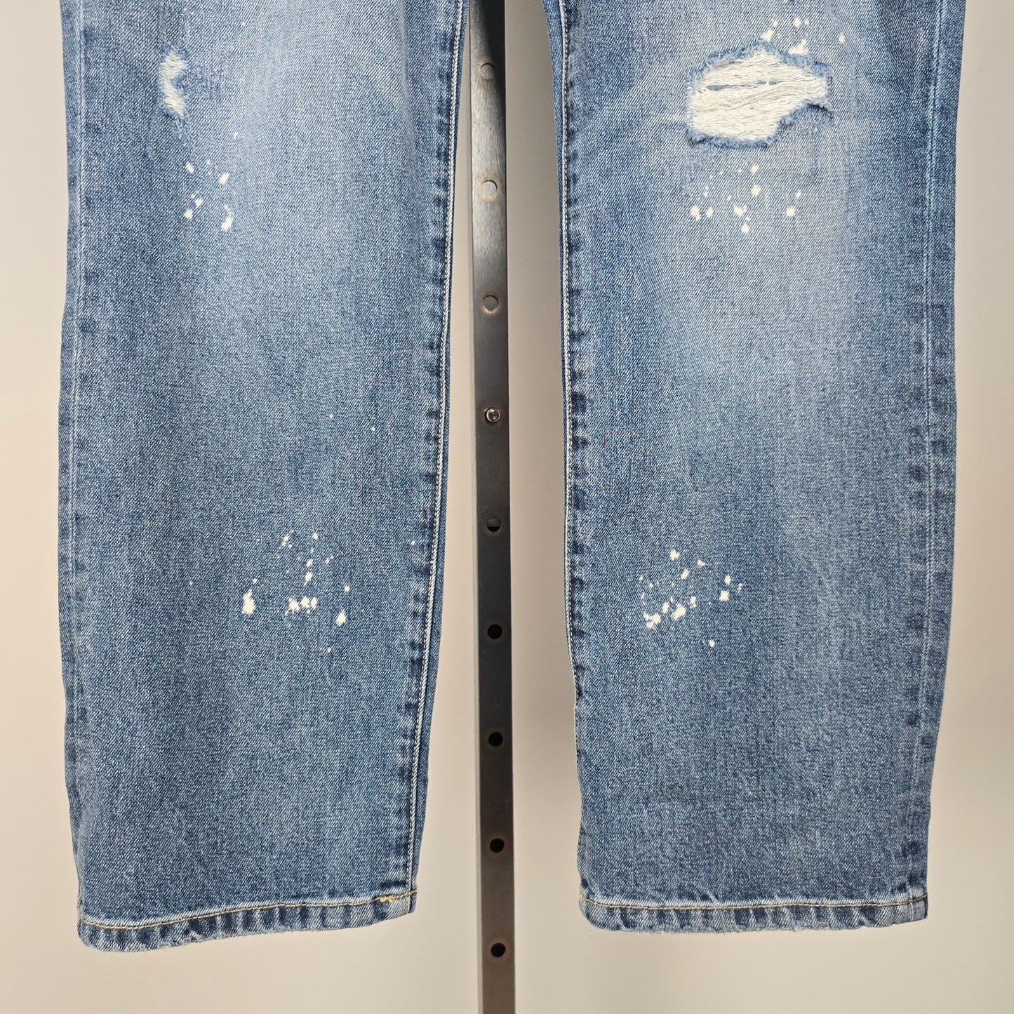 Cabi Jeans 100% bf Straight Leg Paint Splatter Denim Jeans Size