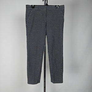 Tory Burch Navy Polka Dot Cropped Dress Pants Size 10