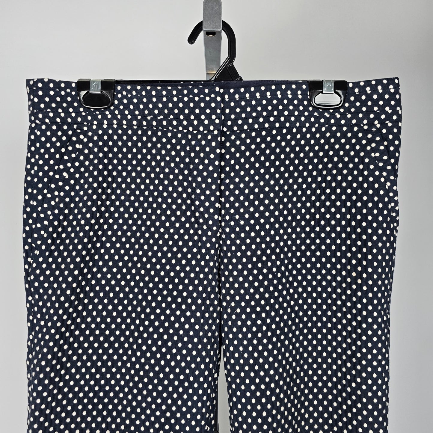 Tory Burch Navy Polka Dot Cropped Dress Pants Size 10
