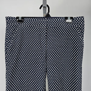 Tory Burch Navy Polka Dot Cropped Dress Pants Size 10