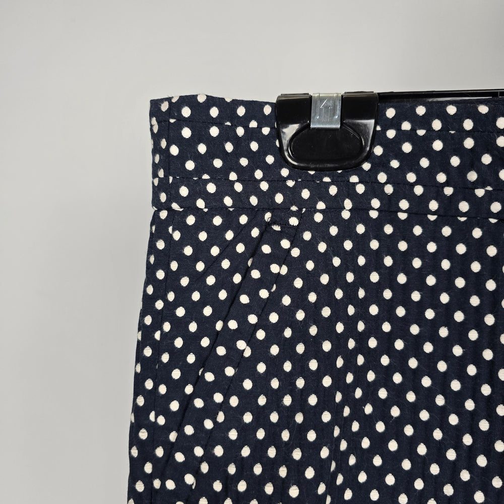 Tory Burch Navy Polka Dot Cropped Dress Pants Size 10