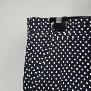 Tory Burch Navy Polka Dot Cropped Dress Pants Size 10